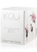 iKOU Antioxidant Berry Boost fruit infusion tea with vibrant berries and herbs in a clear glass teapot on a white background.