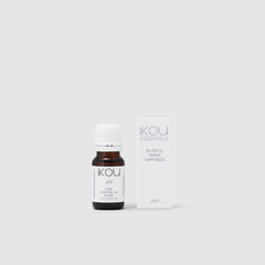 Ikou essential oil bottle and packaging on a white background