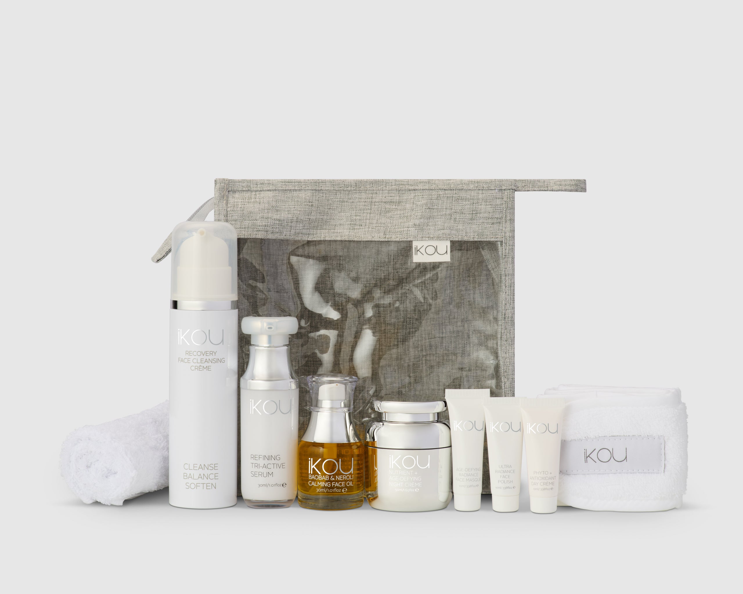 iKOU Night IKOU CORE 4 gift pack with skincare products in sleek packaging, designed for nighttime skincare routines.