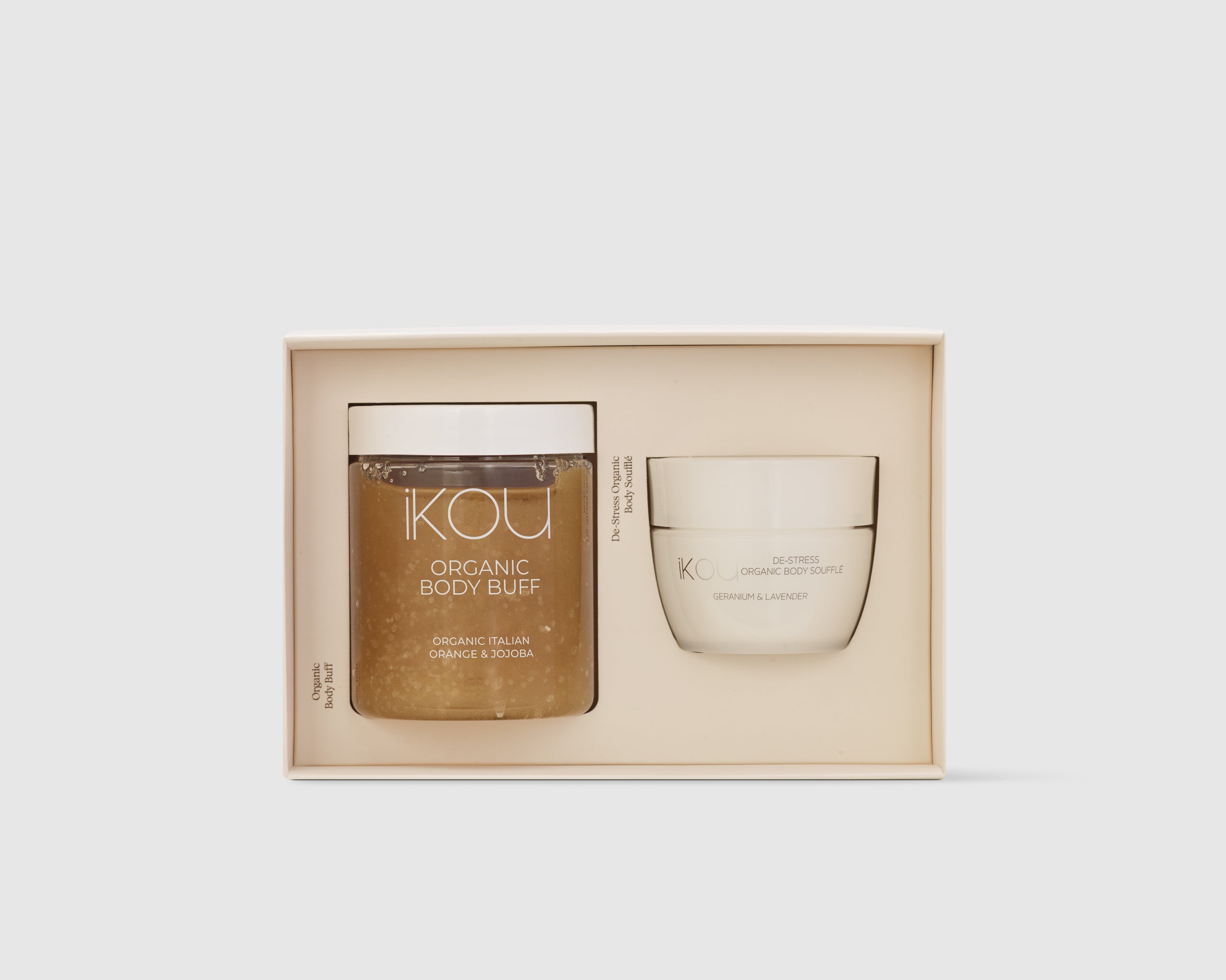 iKOU Mini Spa Duo De-Stress gift pack with soothing skincare products and relaxing essentials for stress relief.