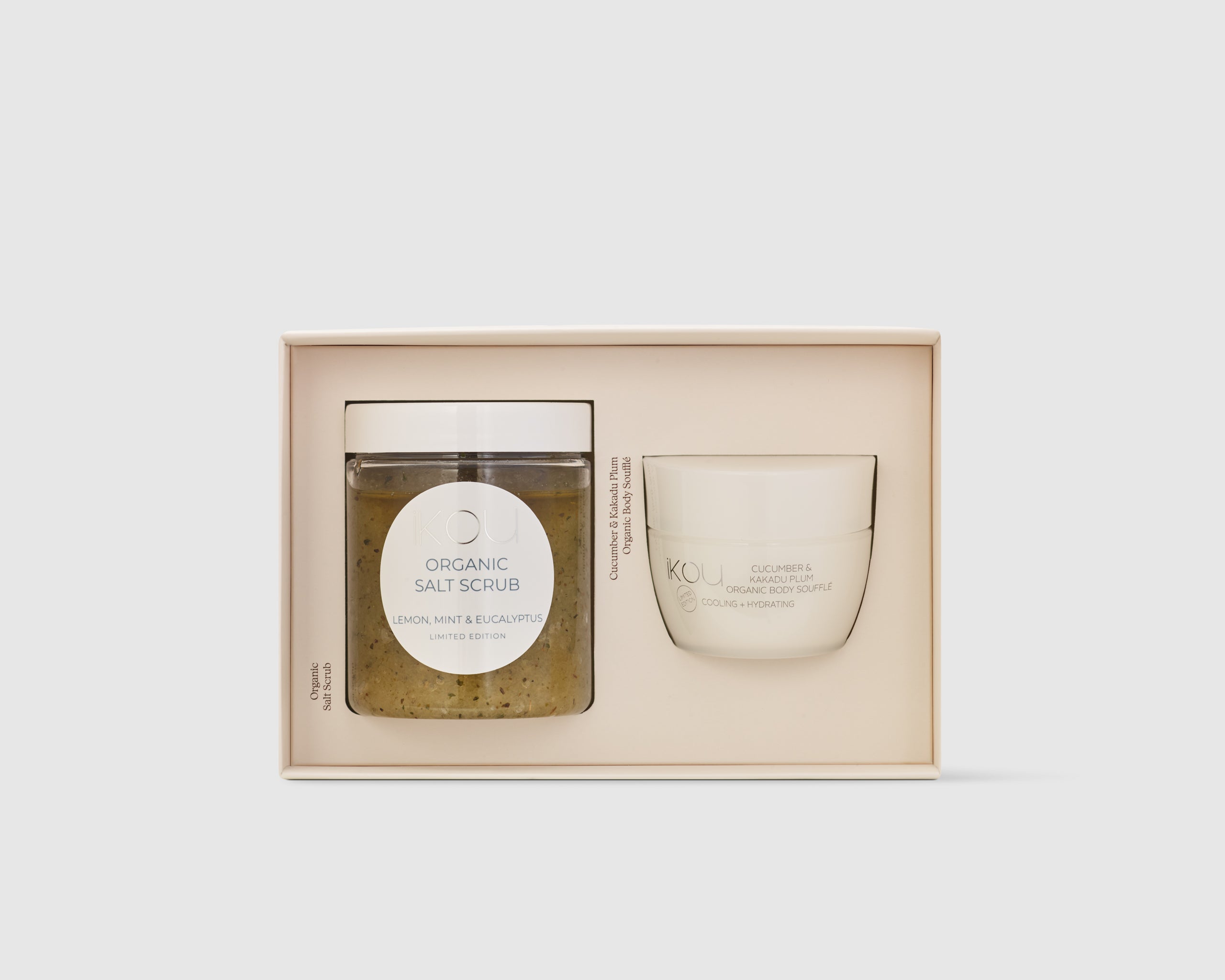 iKOU Mini Spa Duo Vitality gift pack with skincare and relaxation products, featuring vibrant packaging and spa essentials.