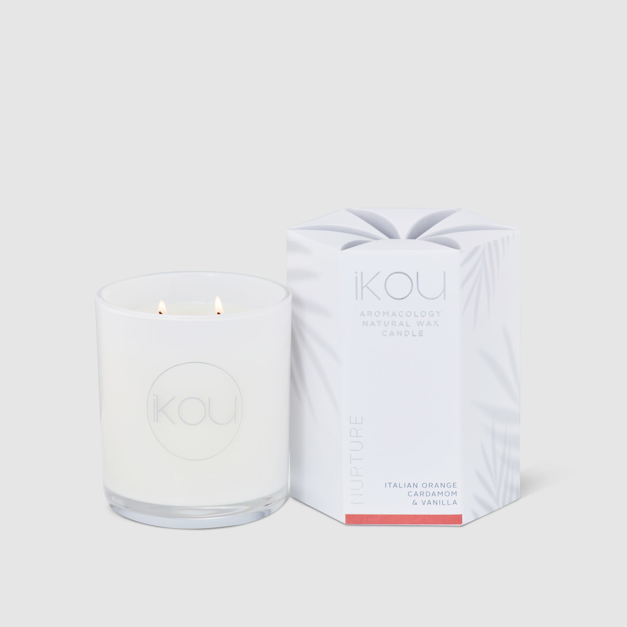 Ikou candle and packaging on a white background