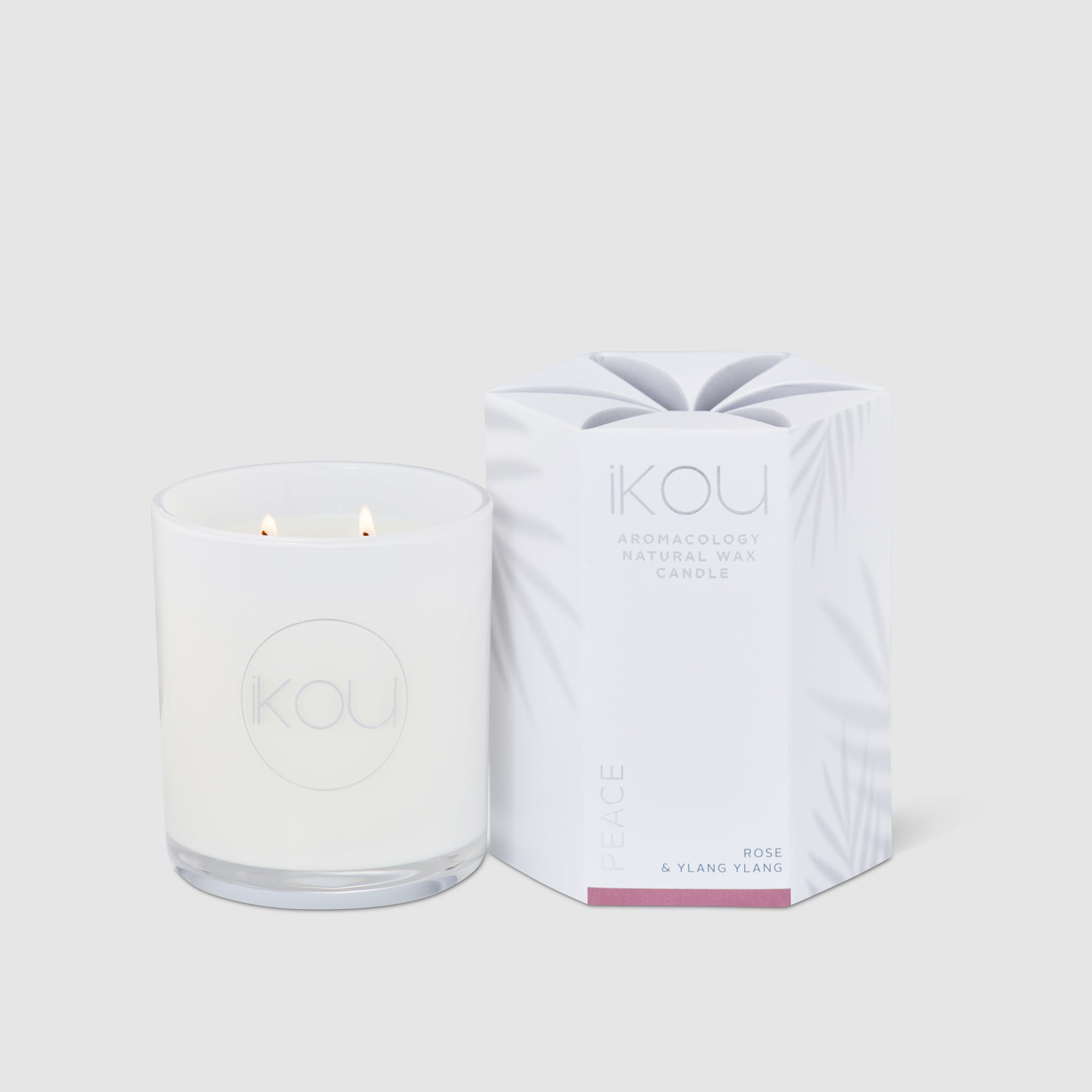 Ikou candle and packaging on a white background