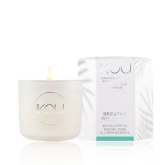 Eco-Luxury Candle Glass Breathe Wellness - IKOU